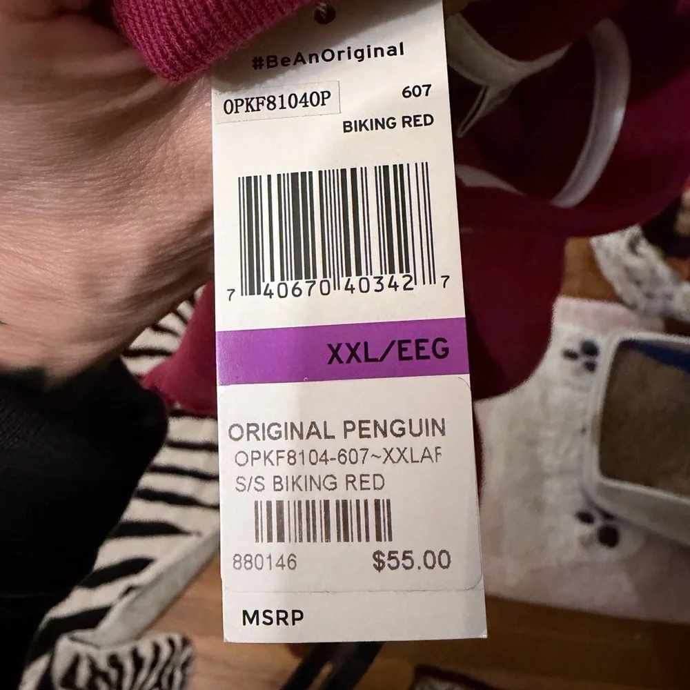 Original Penguin Men's Polo in Rich Burgundy size 2xl brand new with tags - Picture 5 of 5